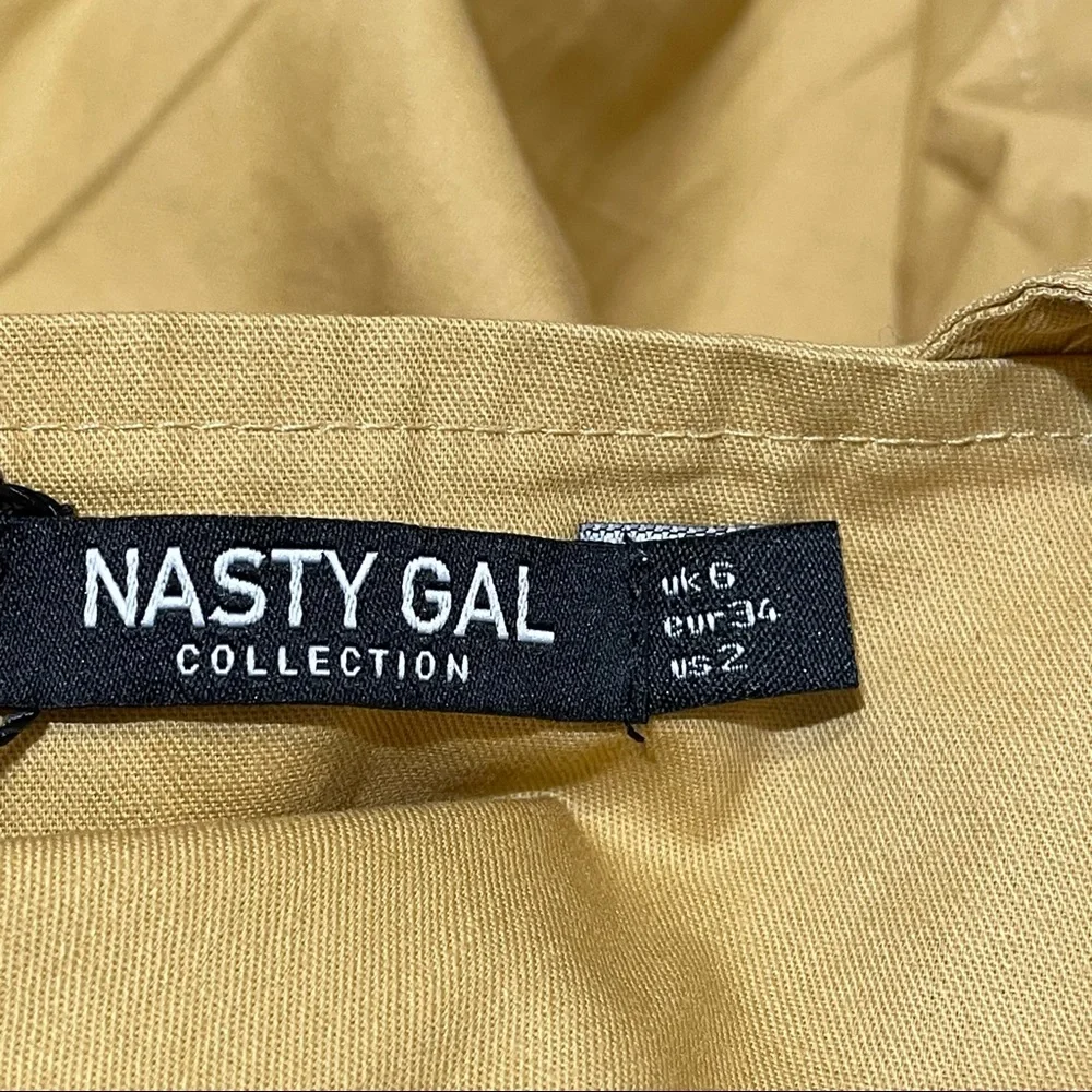 Nasty Gal Mustard Yellow Wide-Leg Overalls - Picture 9 of 11